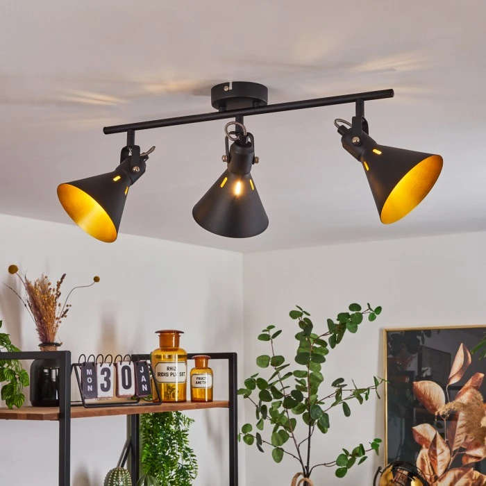 Hofstein Upiano Deckenleuchte Chrom, Schwarz, 3-flammig 1 Hofstein Upiano Deckenleuchte Chrom, Schwarz, 3-flammig