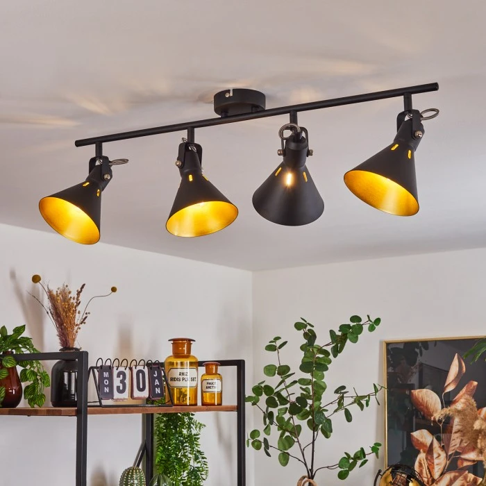 Hofstein Upiano Deckenleuchte Chrom, Schwarz, 4-flammig 1 Hofstein Upiano Deckenleuchte Chrom, Schwarz, 4-flammig