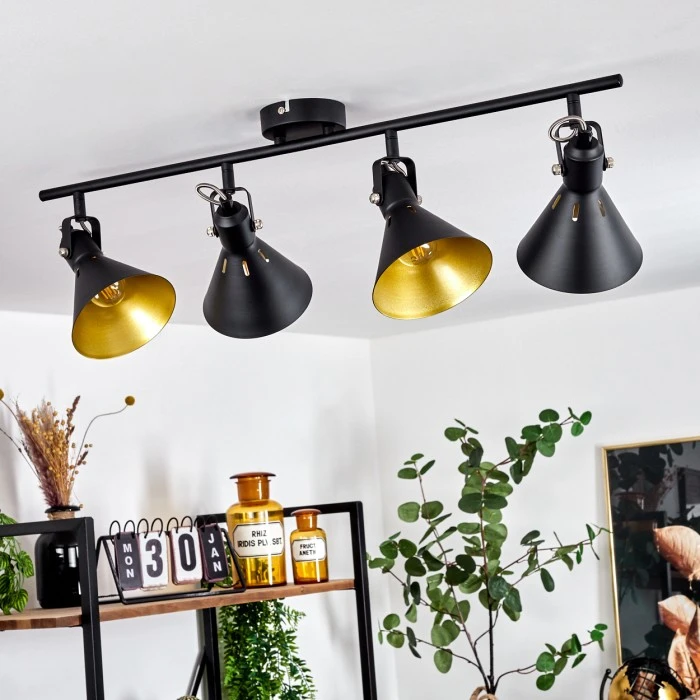 Hofstein Upiano Deckenleuchte Chrom, Schwarz, 4-flammig 2 Hofstein Upiano Deckenleuchte Chrom, Schwarz, 4-flammig – Bild 2