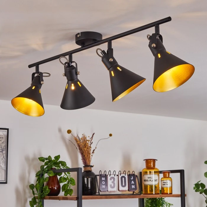 Hofstein Upiano Deckenleuchte Chrom, Schwarz, 4-flammig 7 Hofstein Upiano Deckenleuchte Chrom, Schwarz, 4-flammig – Bild 7