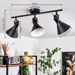 Hofstein Upiano Deckenleuchte Schwarz, 3-flammig -Bürolampen Verkäufe upiano deckenleuchte h3017838 3