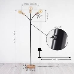 Hofstein Vasanello Stehleuchte Schwarz, Braun, 3-flammig -Bürolampen Verkäufe vasanello stehleuchte h3413753 3
