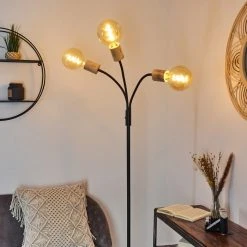 Hofstein Vasanello Stehleuchte Schwarz, Braun, 3-flammig -Bürolampen Verkäufe vasanello stehleuchte h3413753 8