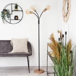 Hofstein Vasanello Stehleuchte Schwarz, Braun, 3-flammig -Bürolampen Verkäufe vasanello stehleuchte h3413753 9