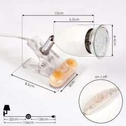 Hofstein Vesubio Klemmleuchte Chrom, Transparent, Klar, 1-flammig -Bürolampen Verkäufe vesubio klemmleuchte h3459379 3