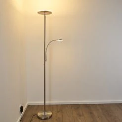 Hofstein Veteli Deckenfluter LED Nickel-Matt, Chrom, 2-flammig -Bürolampen Verkäufe veteli deckenfluter h3080856 12