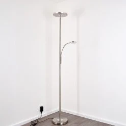 Hofstein Veteli Deckenfluter LED Nickel-Matt, Chrom, 2-flammig -Bürolampen Verkäufe veteli deckenfluter h3080856 5