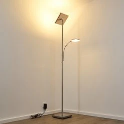 Hofstein Veteli Deckenfluter LED Nickel-Matt, Chrom, 2-flammig -Bürolampen Verkäufe veteli deckenfluter h3080863 4