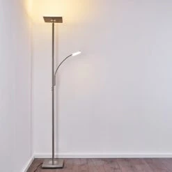 Hofstein Veteli Deckenfluter LED Edelstahl, 2-flammig -Bürolampen Verkäufe veteli deckenfluter h3274576 12
