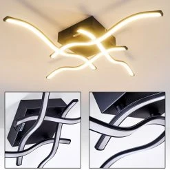 Hofstein Voltti Deckenleuchte LED Schwarz, 4-flammig