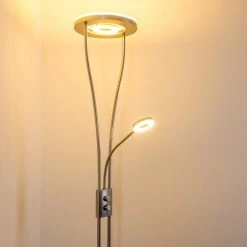 Hofstein Watino Deckenfluter LED Nickel-Matt, 3-flammig -Bürolampen Verkäufe watino deckenfluter h000458 30