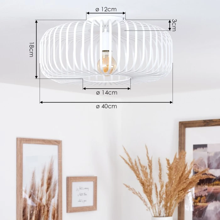 Hofstein Wemude Deckenleuchte Weiß, 1-flammig 4 Hofstein Wemude Deckenleuchte Weiß, 1-flammig – Bild 4