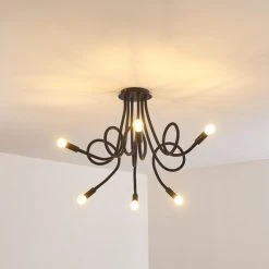 Hofstein Wertach Deckenleuchte Schwarz, 6-flammig -Bürolampen Verkäufe wertach deckenleuchte h3345382 10