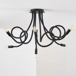 Hofstein Wertach Deckenleuchte Schwarz, 6-flammig -Bürolampen Verkäufe wertach deckenleuchte h3345382 5