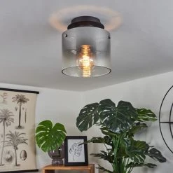 Hofstein Wichita Deckenleuchte Schwarz, Rauchfarben, 1-flammig -Bürolampen Verkäufe wichita deckenleuchte h3368374 6