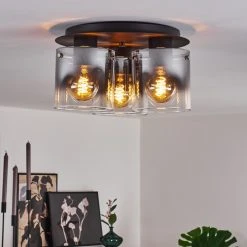 Hofstein Wichita Deckenleuchte Schwarz, Rauchfarben, 3-flammig -Bürolampen Verkäufe wichita deckenleuchte h3368398 12