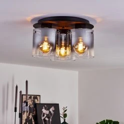 Hofstein Wichita Deckenleuchte Schwarz, Rauchfarben, 3-flammig -Bürolampen Verkäufe wichita deckenleuchte h3368398 8