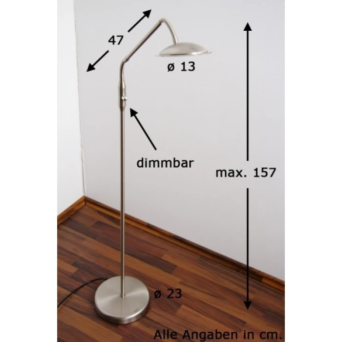 Wofi Leuchten Wofi TWIN Standleuchte LED Nickel-Matt, Edelstahl, 1-flammig 1 Wofi Leuchten Wofi TWIN Standleuchte LED Nickel-Matt, Edelstahl, 1-flammig