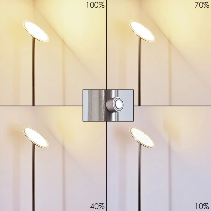 Hofstein Wonsbek Deckenfluter LED Nickel-Matt, 1-flammig 4 Hofstein Wonsbek Deckenfluter LED Nickel-Matt, 1-flammig – Bild 4