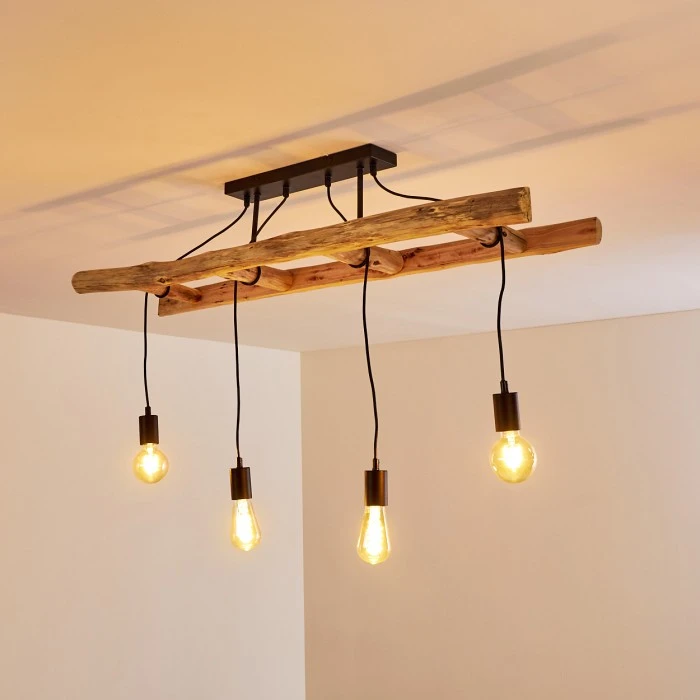 Hofstein Yaak Deckenleuchte Schwarz, Braun, 4-flammig 12 Hofstein Yaak Deckenleuchte Schwarz, Braun, 4-flammig – Bild 12