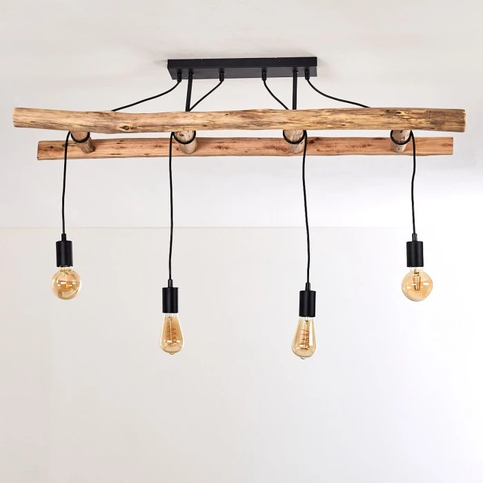 Hofstein Yaak Deckenleuchte Schwarz, Braun, 4-flammig 13 Hofstein Yaak Deckenleuchte Schwarz, Braun, 4-flammig – Bild 13