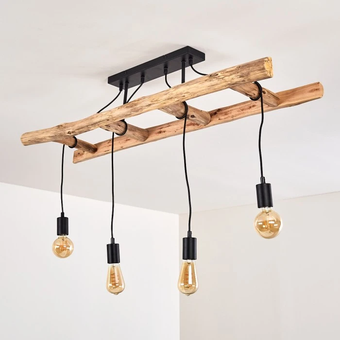 Hofstein Yaak Deckenleuchte Schwarz, Braun, 4-flammig 19 Hofstein Yaak Deckenleuchte Schwarz, Braun, 4-flammig – Bild 19