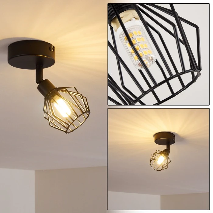 Hofstein Yalmhill Deckenleuchte Schwarz, 1-flammig 1 Hofstein Yalmhill Deckenleuchte Schwarz, 1-flammig