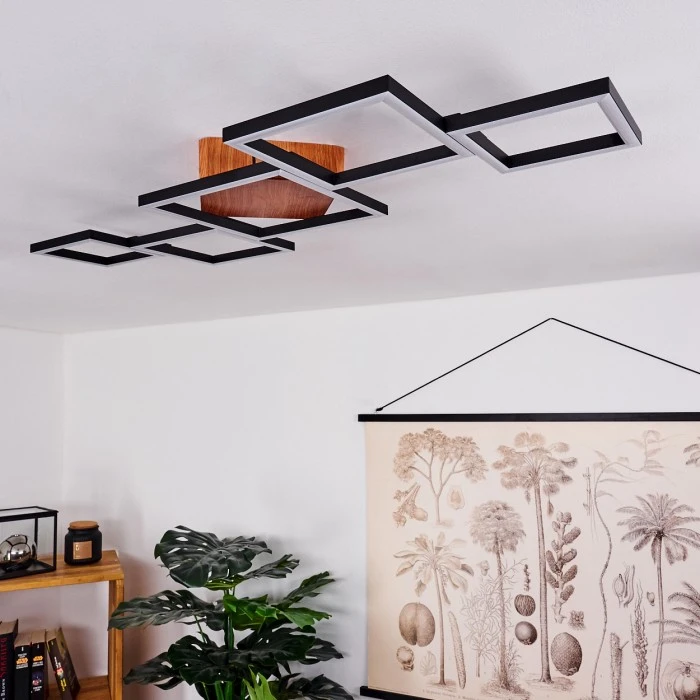 Hofstein Zocca Deckenleuchte LED Braun, Holz dunkel, 1-flammig 2 Hofstein Zocca Deckenleuchte LED Braun, Holz dunkel, 1-flammig – Bild 2