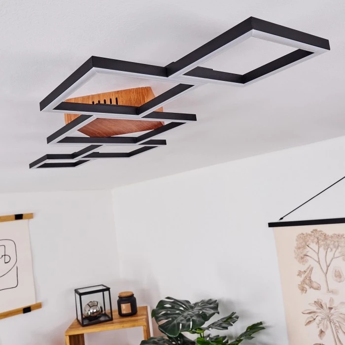 Hofstein Zocca Deckenleuchte LED Braun, Holz dunkel, 1-flammig 12 Hofstein Zocca Deckenleuchte LED Braun, Holz dunkel, 1-flammig – Bild 12