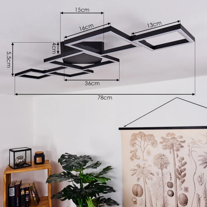 Hofstein Zocca Deckenleuchte LED Schwarz, 1-flammig 4 Hofstein Zocca Deckenleuchte LED Schwarz, 1-flammig – Bild 4