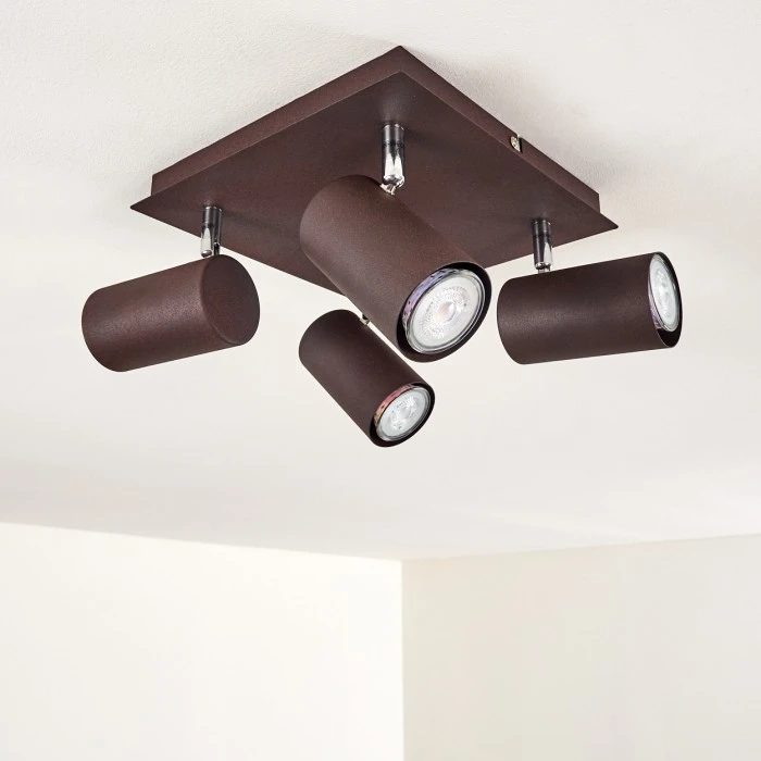 Hofstein Zuoz Deckenleuchte Chrom, Rostfarben, 4-flammig 17 Hofstein Zuoz Deckenleuchte Chrom, Rostfarben, 4-flammig – Bild 17