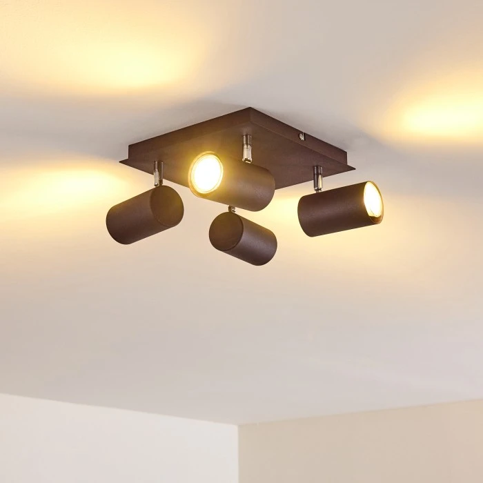 Hofstein Zuoz Deckenleuchte Chrom, Rostfarben, 4-flammig 3 Hofstein Zuoz Deckenleuchte Chrom, Rostfarben, 4-flammig – Bild 3