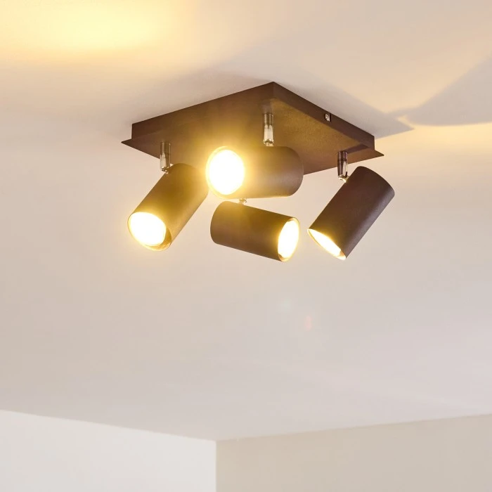 Hofstein Zuoz Deckenleuchte Chrom, Rostfarben, 4-flammig 4 Hofstein Zuoz Deckenleuchte Chrom, Rostfarben, 4-flammig – Bild 4