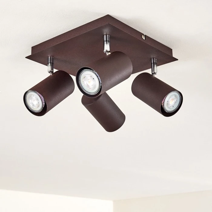 Hofstein Zuoz Deckenleuchte Chrom, Rostfarben, 4-flammig 5 Hofstein Zuoz Deckenleuchte Chrom, Rostfarben, 4-flammig – Bild 5