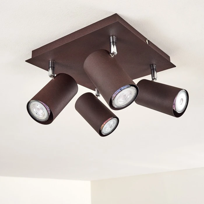 Hofstein Zuoz Deckenleuchte Chrom, Rostfarben, 4-flammig 9 Hofstein Zuoz Deckenleuchte Chrom, Rostfarben, 4-flammig – Bild 9