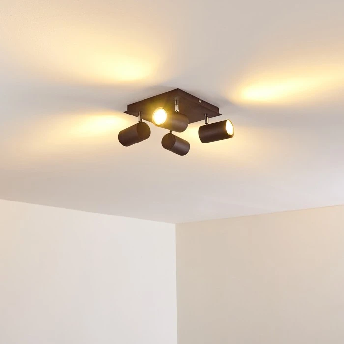 Hofstein Zuoz Deckenleuchte Chrom, Rostfarben, 4-flammig 10 Hofstein Zuoz Deckenleuchte Chrom, Rostfarben, 4-flammig – Bild 10