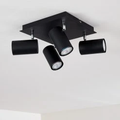 Hofstein Zuoz Deckenleuchte Chrom, Schwarz, 4-flammig -Bürolampen Verkäufe zuoz deckenleuchte h3341452 do1 12