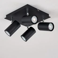 Hofstein Zuoz Deckenleuchte Chrom, Schwarz, 4-flammig -Bürolampen Verkäufe zuoz deckenleuchte h3341452 do1 15