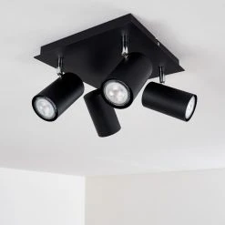 Hofstein Zuoz Deckenleuchte Chrom, Schwarz, 4-flammig -Bürolampen Verkäufe zuoz deckenleuchte h3341452 do1 4