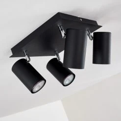 Hofstein Zuoz Deckenleuchte Chrom, Schwarz, 4-flammig -Bürolampen Verkäufe zuoz deckenleuchte h3341452 do1 5