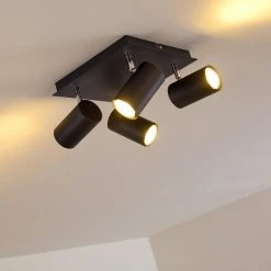 Hofstein Zuoz Deckenleuchte Chrom, Schwarz, 4-flammig -Bürolampen Verkäufe zuoz deckenleuchte h3341452 do1 7