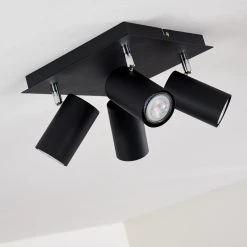 Hofstein Zuoz Deckenleuchte Chrom, Schwarz, 4-flammig -Bürolampen Verkäufe zuoz deckenleuchte h3341452 do1 8