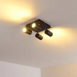 Hofstein Zuoz Deckenleuchte Chrom, Schwarz, 4-flammig -Bürolampen Verkäufe zuoz deckenleuchte h3341452 do1 9