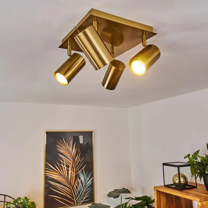 Hofstein Zuoz Deckenleuchte Altmessing, 4-flammig 7 Hofstein Zuoz Deckenleuchte Altmessing, 4-flammig – Bild 7