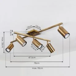Hofstein Zuoz Deckenleuchte Altmessing, 5-flammig -Bürolampen Verkäufe zuoz deckenleuchte h3439081 3